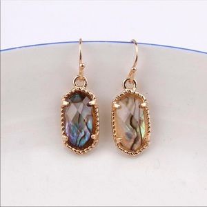Abalone & Gold Lee Drop Style Earrings